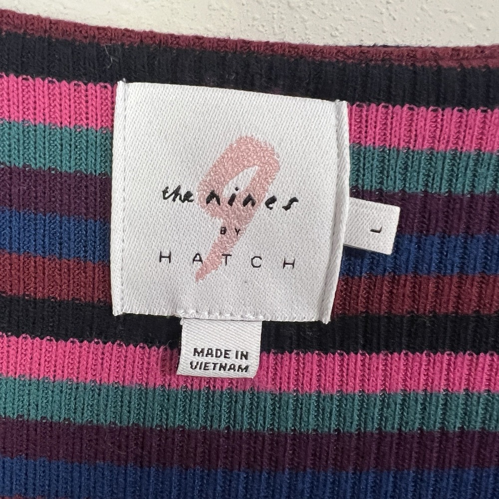 The Nines by Hatch Maternity Women's‎ Large Midi Sweater Dress Striped Ribbed - Picture 10 of 11